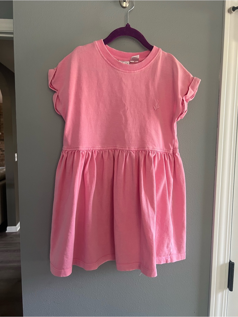 Zara Girls' Pink Short Sleeve Casual Dress